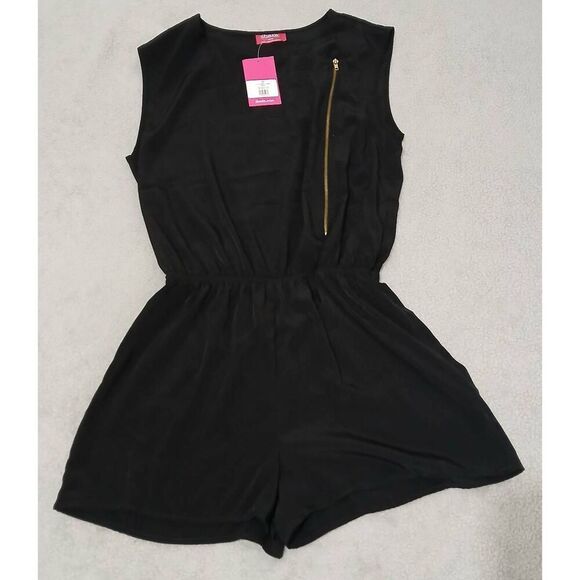 Shasa made in USA womens medium black romper cinched elastic waist $549 - Picture 1 of 8